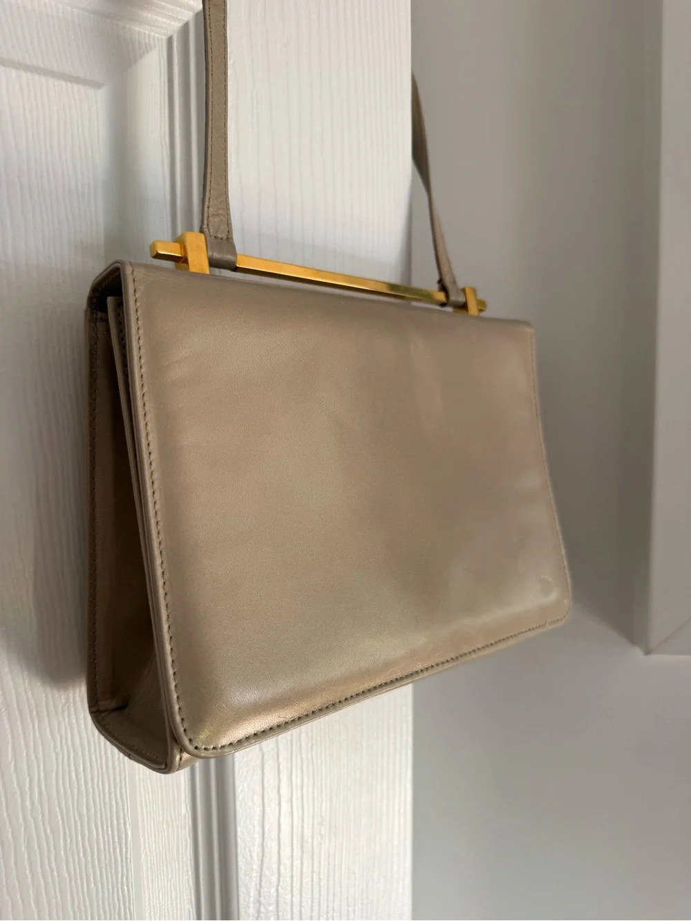 Vintage 80s 90s Stuart Weitzman Metallic Gold Bag